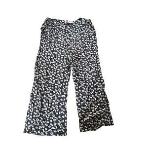 Bus Stop London x Joanie black red & white‎ floral wide leg pants retro groovy